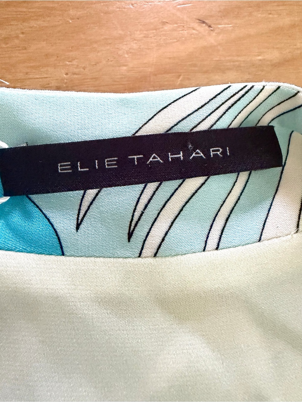 Ellie Tahari Retro Print Silk Stretch Knee Length Dress Size 10 - Picture 6 of 8